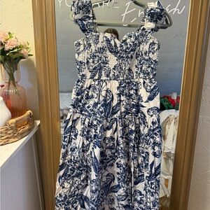 Blue and White Floral Dress